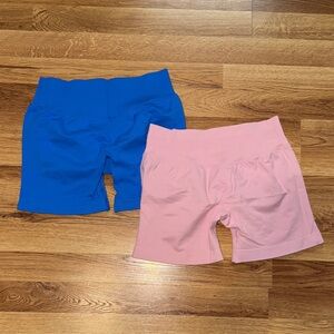 Blue and Pink Biker Shorts